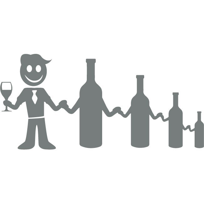 Sticker auto - Iubitor de vin - Gri Metal - 32x14 cm