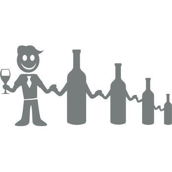 Sticker auto - Iubitor de vin - Gri Metal - 32x14 cm Sticker auto - Iubitor de vin - Gri Metal - 32x14 cm