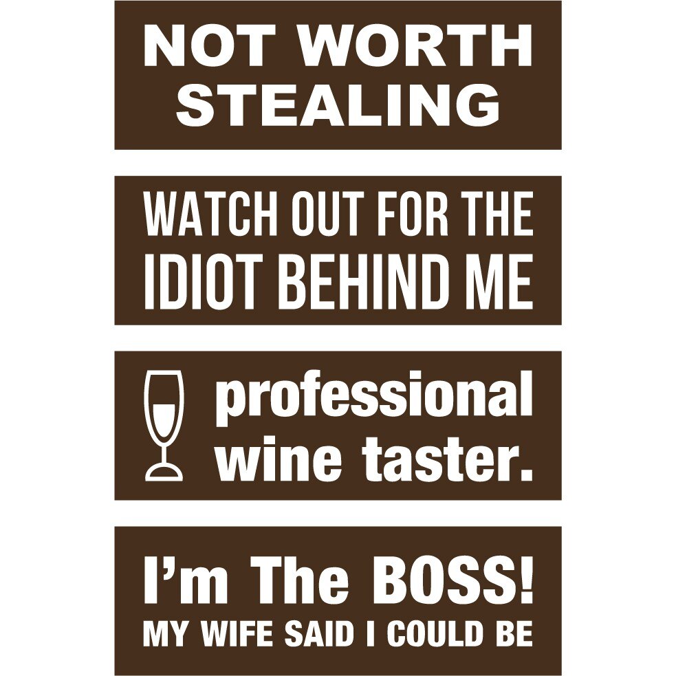 Sticker auto - Amuzant (pachet) - Choco - 4buc 11x10 cm