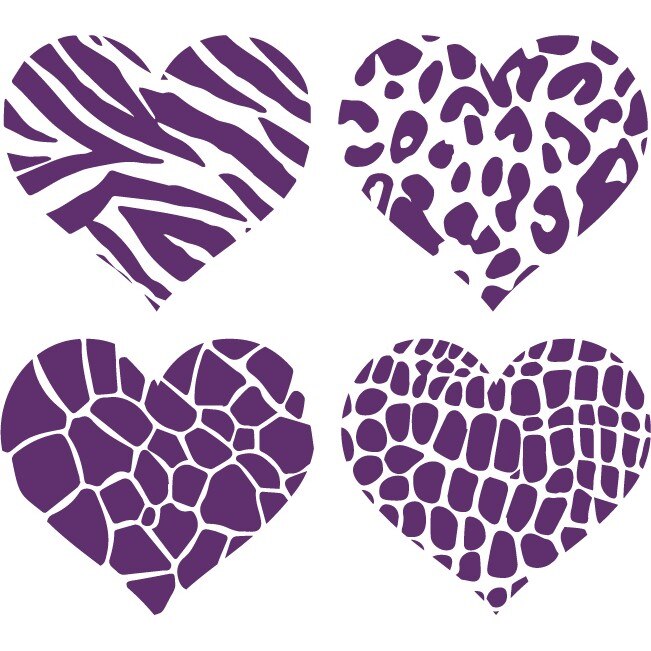 Sticker auto - Inimioare (pachet) - Indigo - 4buc 11x10 cm