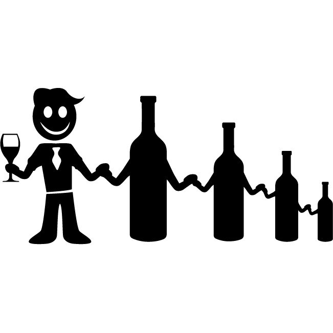 Sticker auto - Iubitor de vin - Negru - 32x14 cm