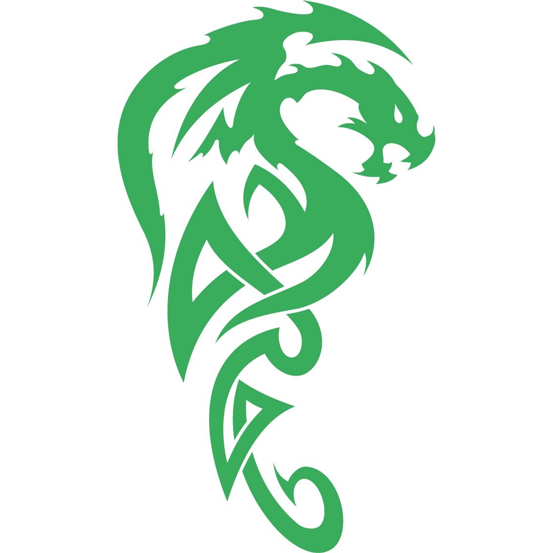 Sticker auto - Dragon tribal - Verde - 23x40 cm