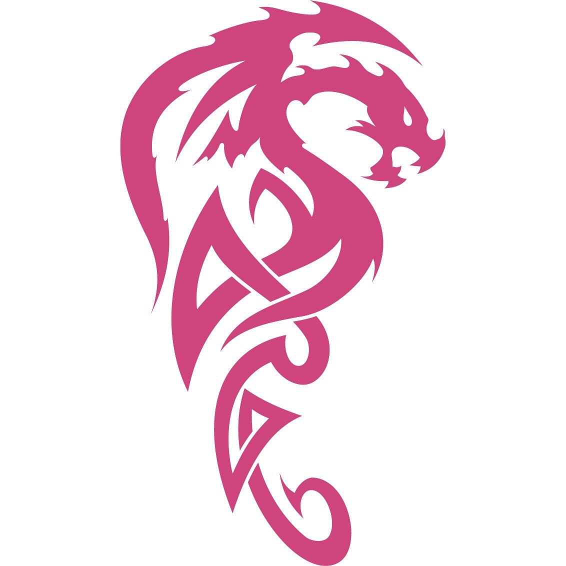 Sticker auto - Dragon tribal - Magenta - 23x40 cm
