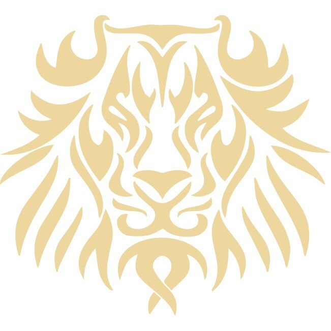 Sticker auto - Leu tribal - Bej - 25x23 cm