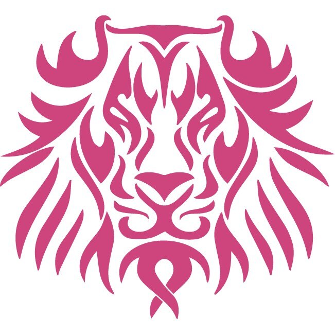 Sticker auto - Leu tribal - Magenta - 25x23 cm