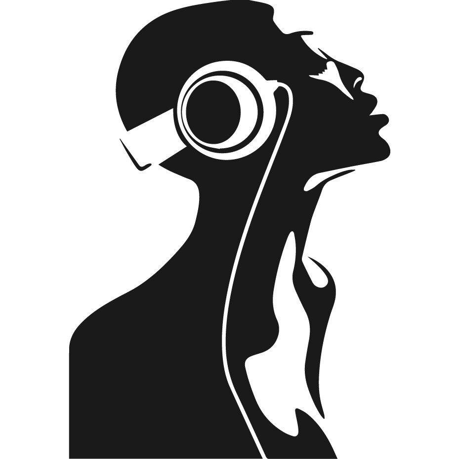 Sticker auto - Muzica - Negru - 35x50 cm