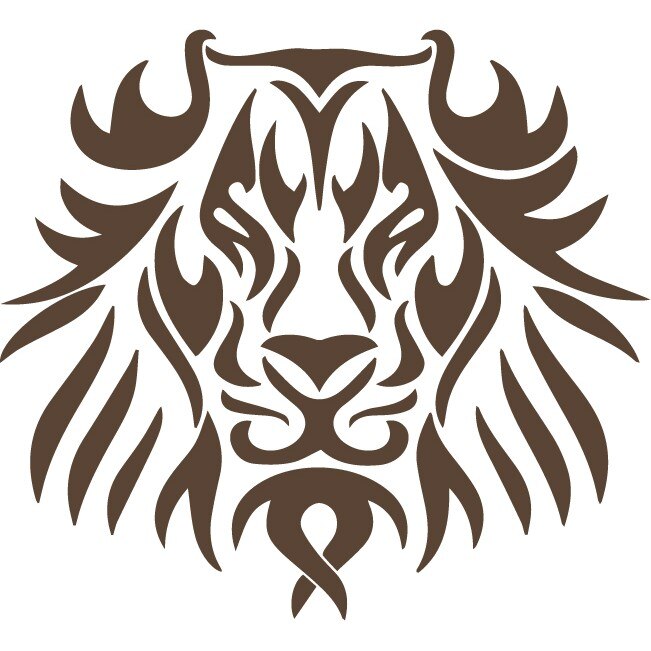 Sticker auto - Leu tribal - Choco - 25x23 cm