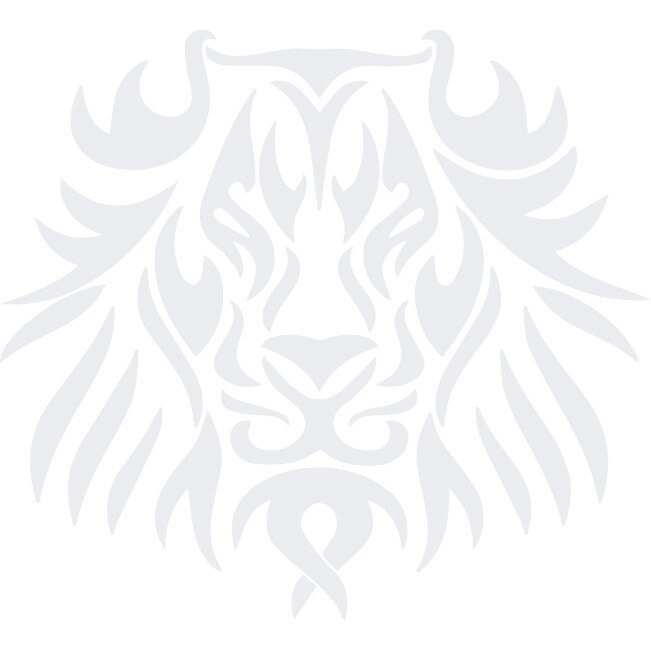 Sticker auto - Leu tribal - Alb polar - 25x23 cm