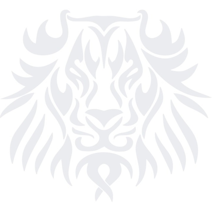 Sticker auto - Leu tribal - Alb polar - 25x23 cm