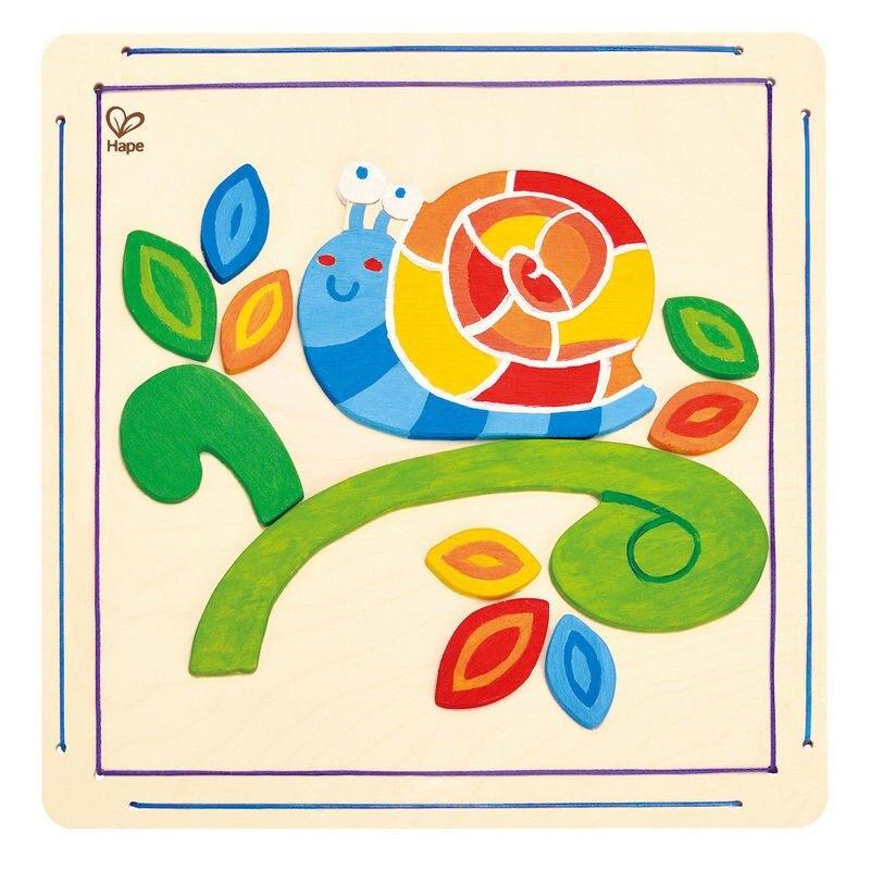 Kit de Desenat, Hape, Picteaza si joaca-te Melcul, multicolor