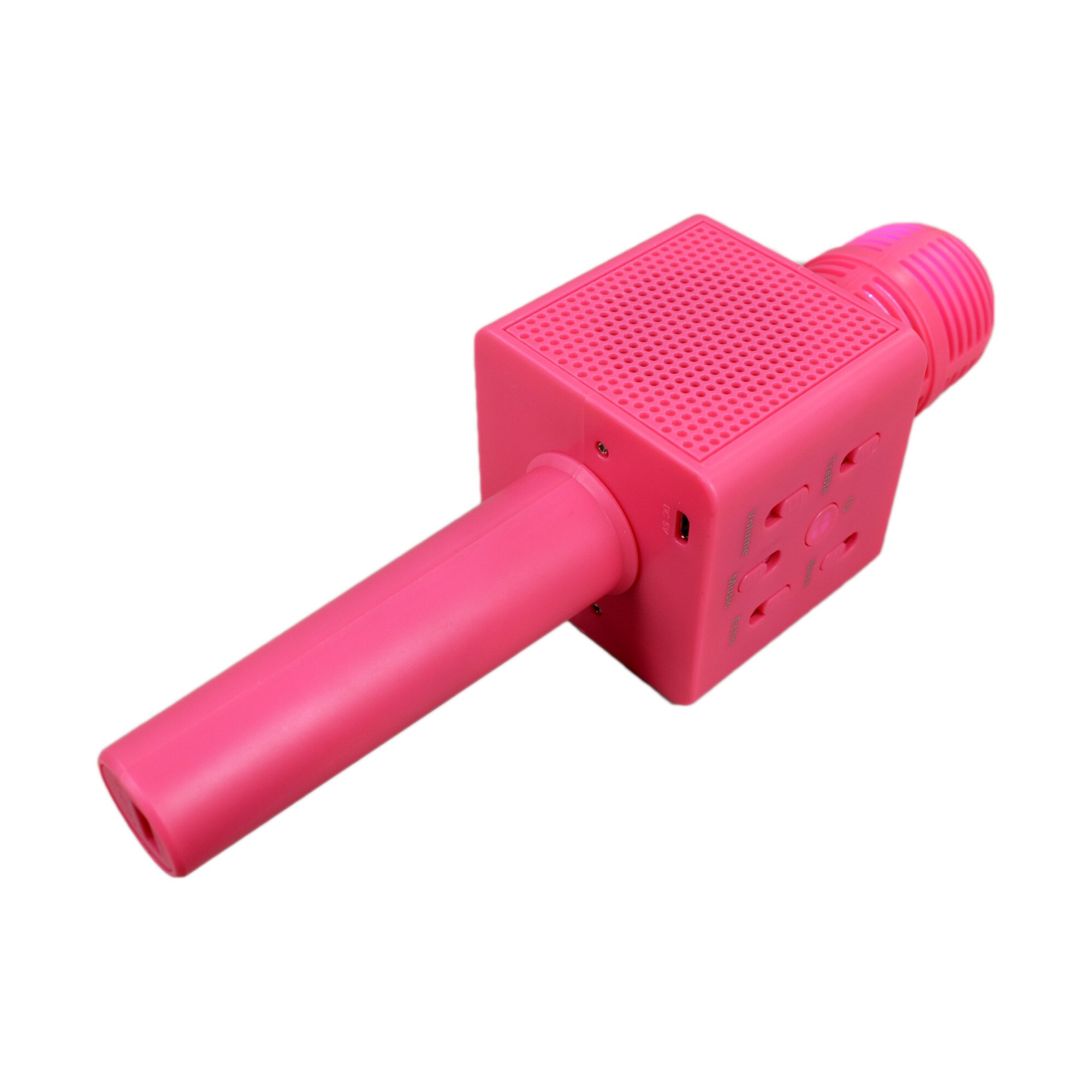 Microfon Karaoke Wireless cu Bluetooth Soundvox™ Q7-2 cu Boxa inclusa, Roz