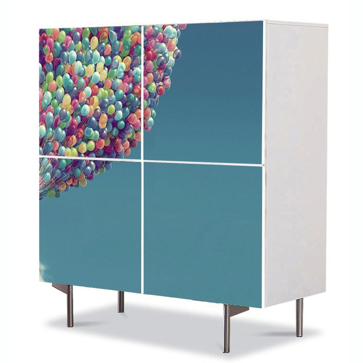 Comoda cu 4 Usi Art Work pentru Copii Animatie Up House , 84 x 84 cm