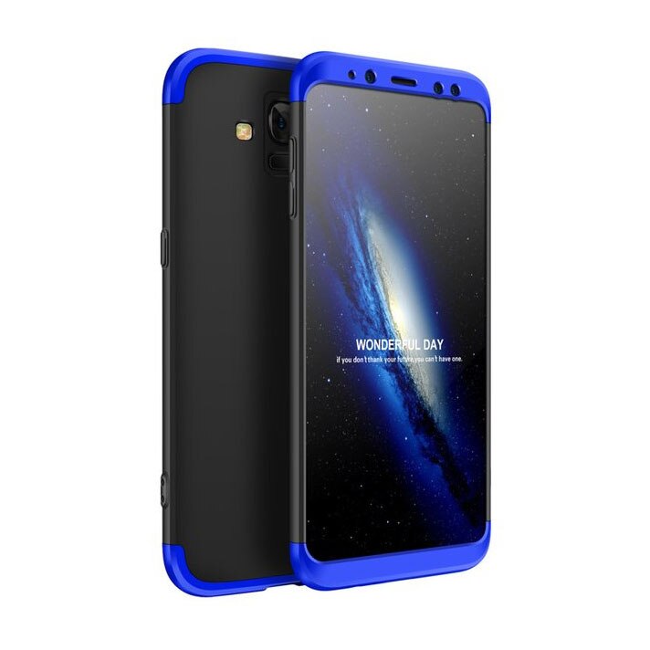 Husa de protectie GKK 360 pentru Samsung Galaxy A8 Plus, Negru/Albastru