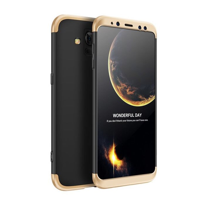 Husa de protectie GKK 360 pentru Samsung Galaxy A8 Plus, Negru/Auriu