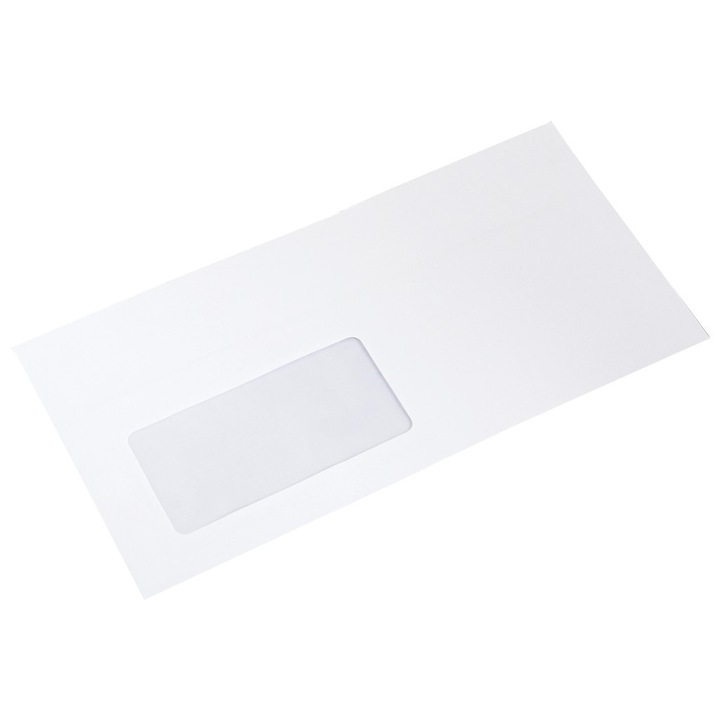 Set plic DL alb autoadeziv, fereastra stanga - 1000 bucati