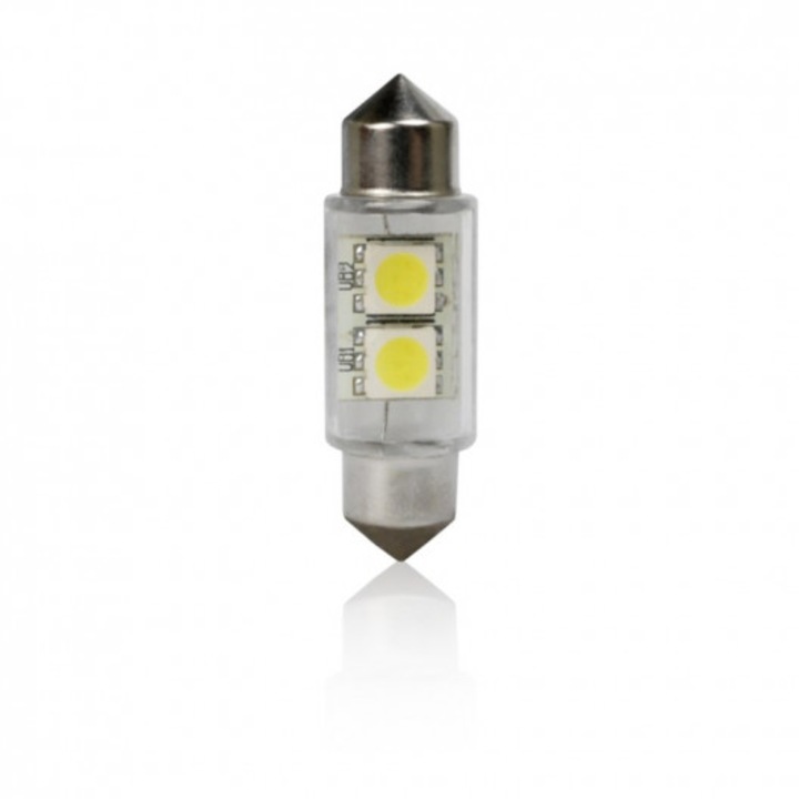 Комплект LED Диодни Крушки Vecta, Сулфитни, C5W FESTOON 2 LED 5050SMD T11X39 MM, Бяла