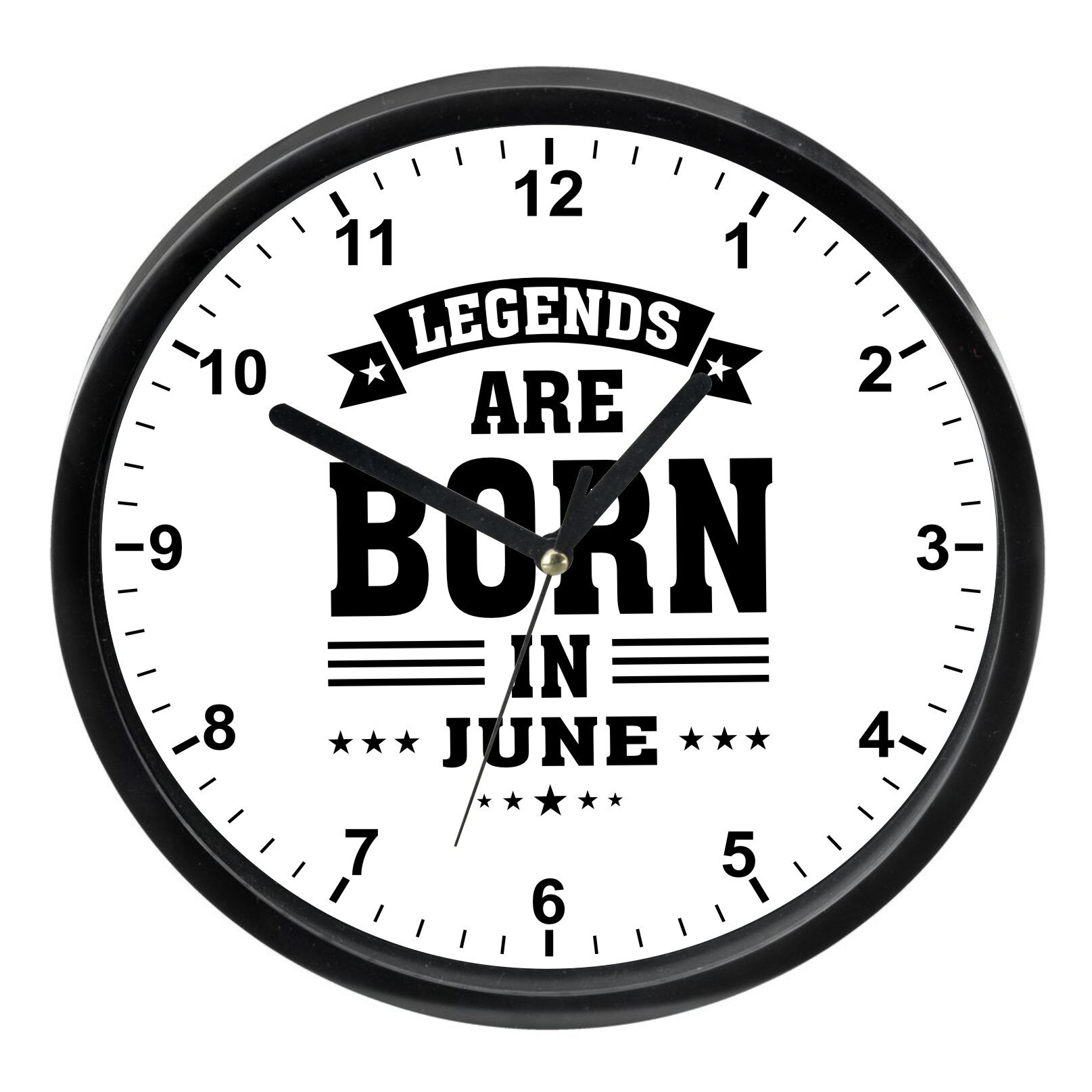 Ceas perete personalizat, plastic , negru, diametrul 23 cm, model 