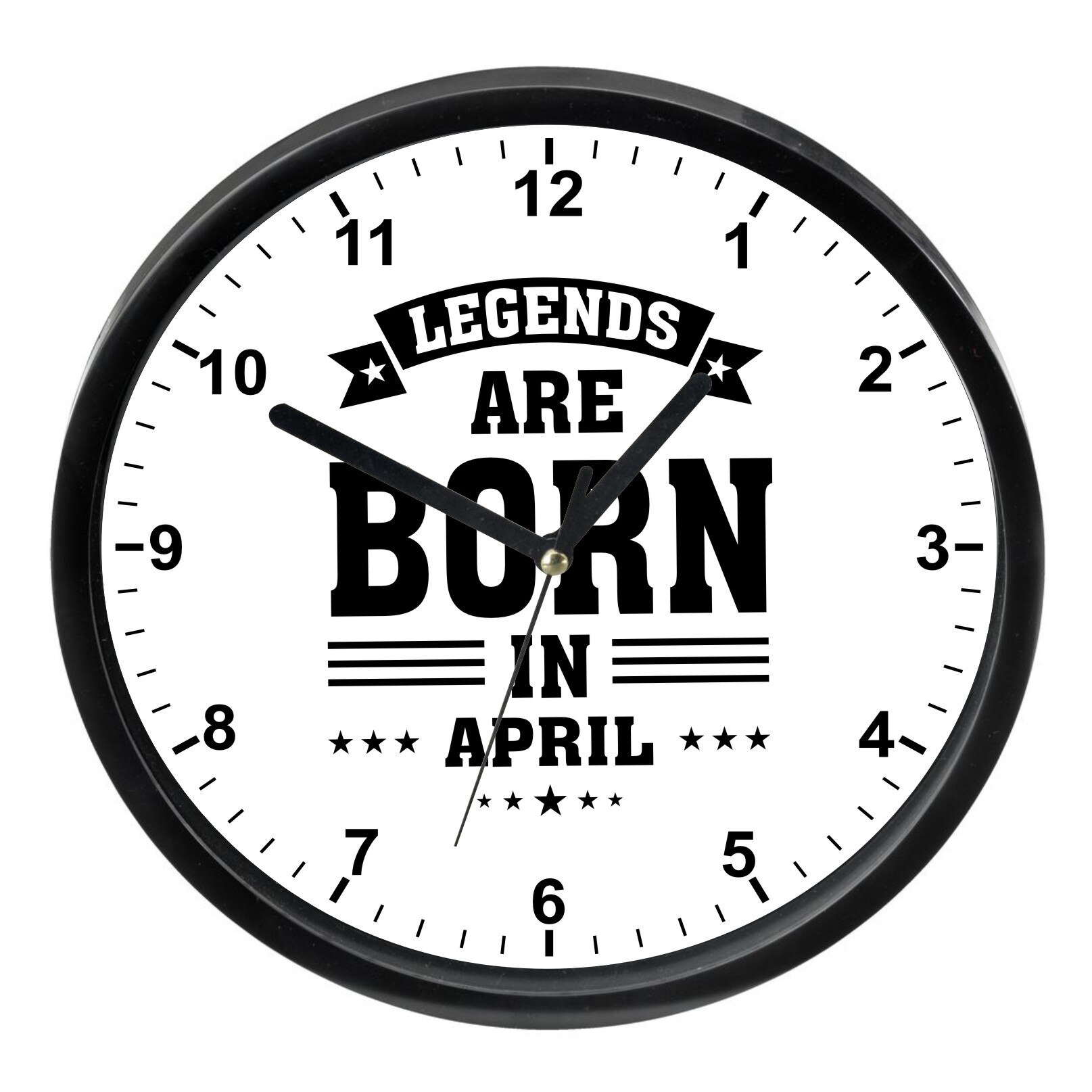 Ceas perete personalizat, plastic , negru, diametrul 23 cm, model 