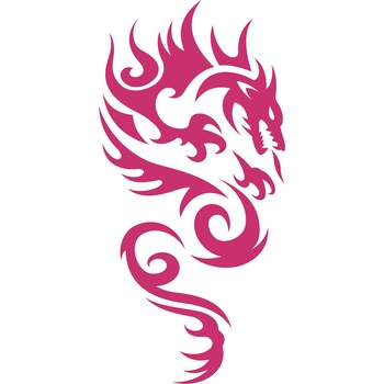Sticker auto - Dragon in flacari - Magenta - 20x40 cm Sticker auto - Dragon in flacari - Magenta - 20x40 cm