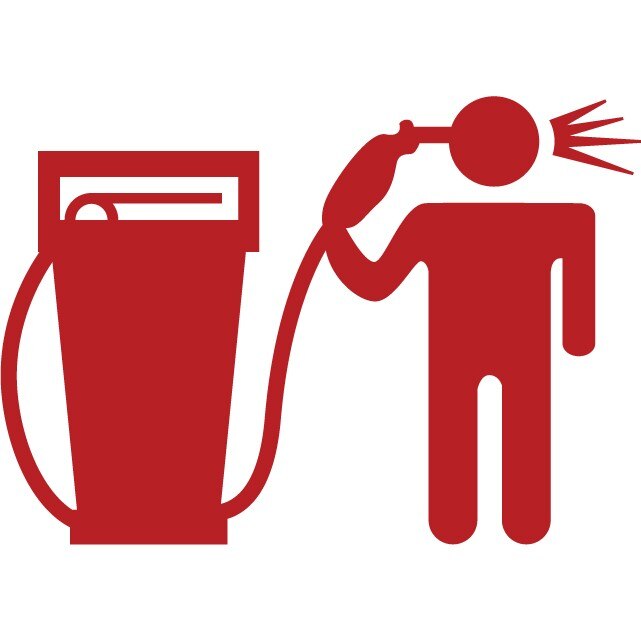 Sticker auto - Carburant scump - Rosu Cardinal - 25x18 cm