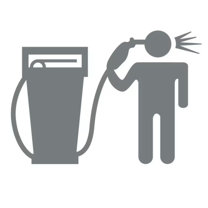 Sticker auto - Carburant scump - Gri Metal - 25x18 cm