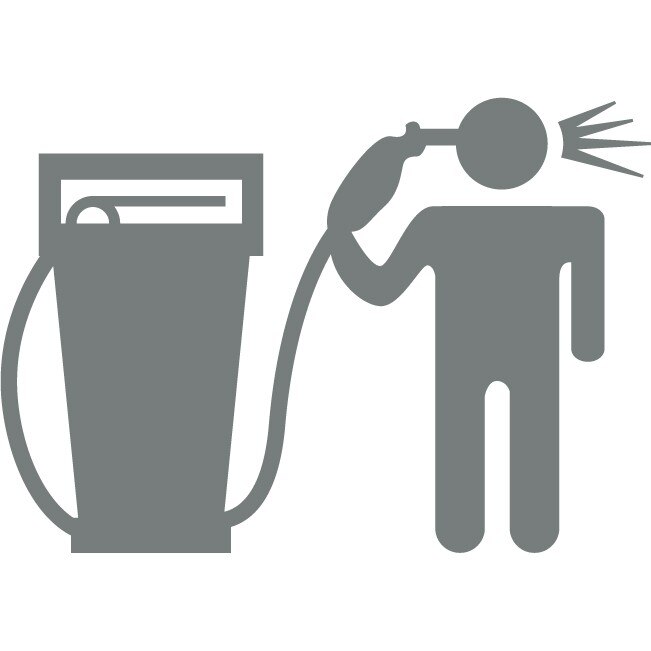 Sticker auto - Carburant scump - Gri Metal - 25x18 cm