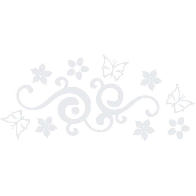 Sticker auto - Fluturi si flori - Alb polar - 50x22 cm
