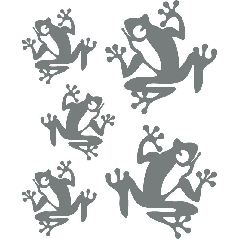 Sticker auto - Broscute - Gri Metal - 2 buc 15x15 cm / 3 buc 10x10 cm