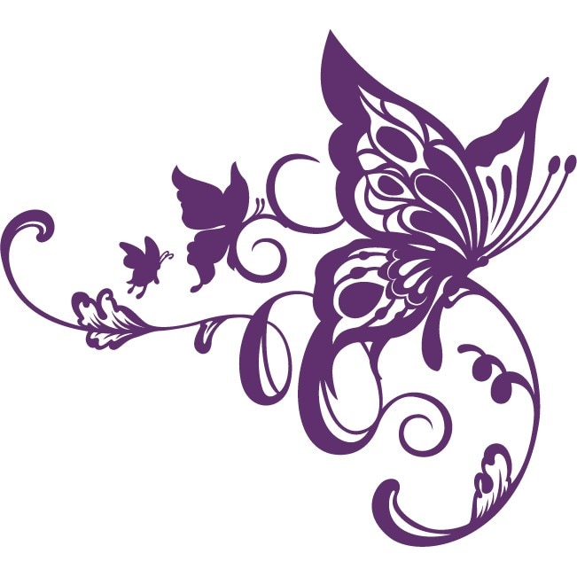 Sticker auto - Fluture artistic - Indigo - 60x54 cm