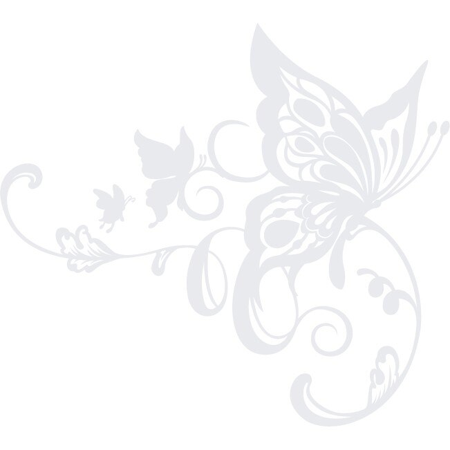 Sticker auto - Fluture artistic - Alb polar - 60x54 cm