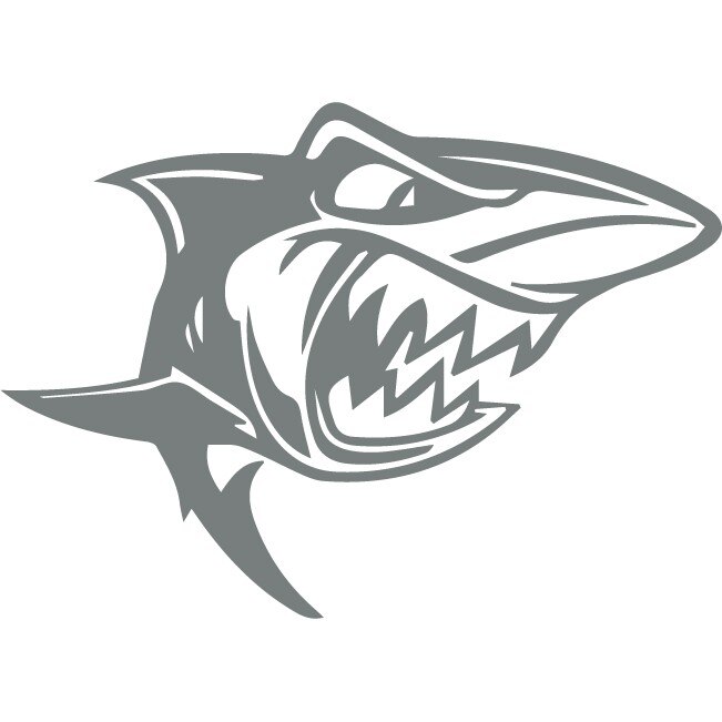 Sticker auto - Rechin - Gri Metal - 35x25 cm