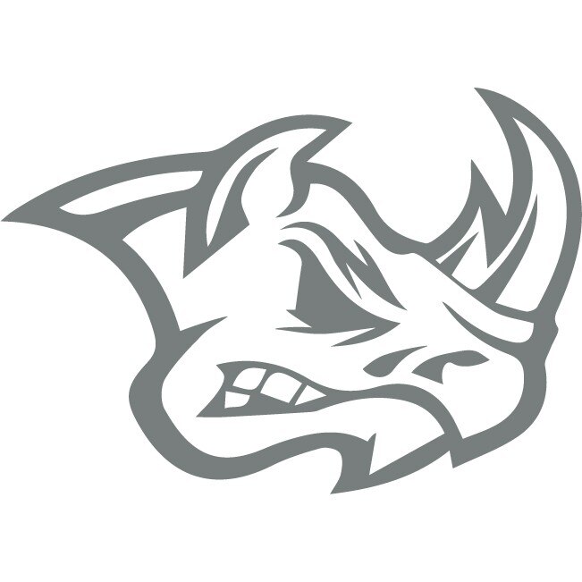 Sticker auto - Cap de rinocer - Gri Metal - 25x18 cm