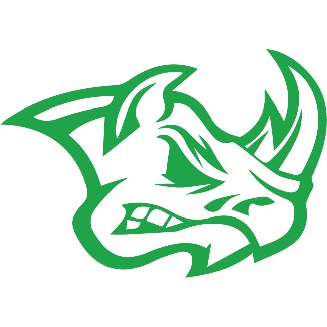 Sticker auto - Cap de rinocer - Verde - 25x18 cm