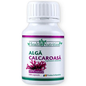 Alga calcaroasa 100% naturala Health Nutrition 180 capsule calciu si magneziu Alga calcaroasa 100% naturala Health Nutrition 180 capsule calciu si magneziu