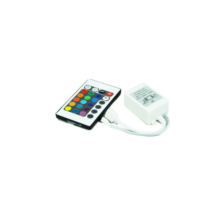 Controler banda LED, RGB-24B, cu telecomanda, 24 butoane, 12V, 72W