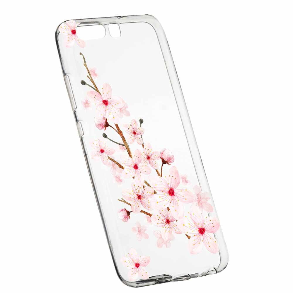 Husa Silicon, Transparent, Slim, Spring Flower, Huawei Y6 2018