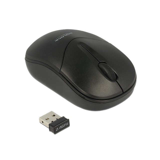 Mouse wireless Delock, 1000 DPI, Negru