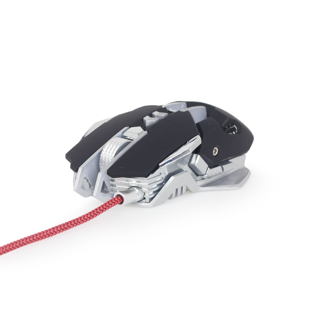 Mouse Gaming Gembird, USB, Negru/Argintiu