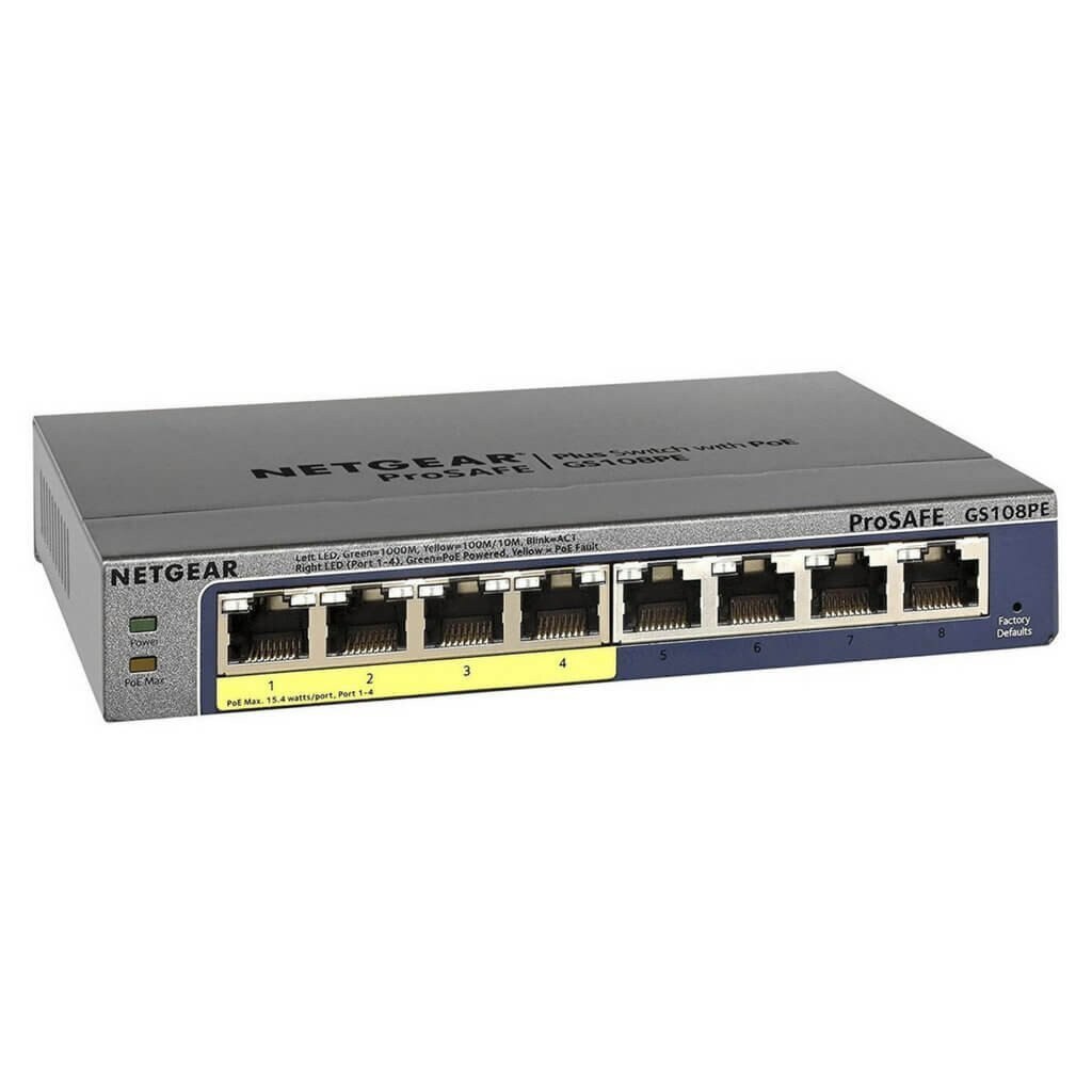 Switch Netgear GS108PE v3, Gigabit, 8 porturi, 4 x PoE