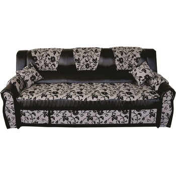 Canapea extensibila Maria Blue 2, Stofa cu piele ecologica, 100x223x90 cm, wenghe Canapea extensibila Maria Blue 2, Stofa cu piele ecologica, 100x223x90 cm, wenghe