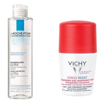 Pachet Apa Micelara Effaclar pentru piele sensibila + Deodorant roll-on antiperspirant Vichy Stress Resist, 72h, 50 ml Pachet Apa Micelara Effaclar pentru piele sensibila + Deodorant roll-on antiperspirant Vichy Stress Resist, 72h, 50 ml