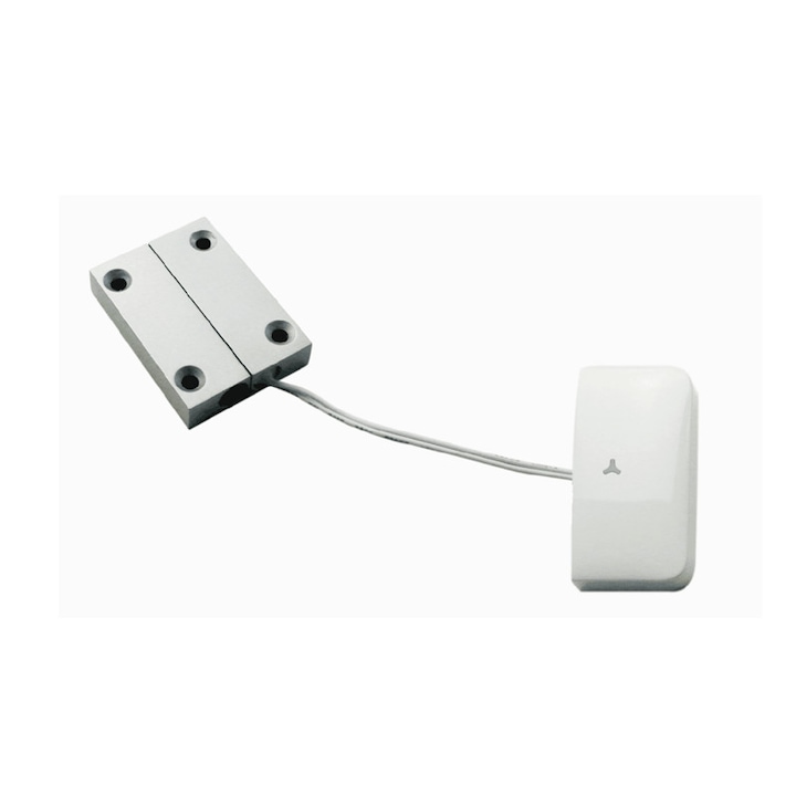 Безжичен магнитно контактен датчик за метални врати RG, съвместим с N8 и CONCH безжични алармени систeми, бял