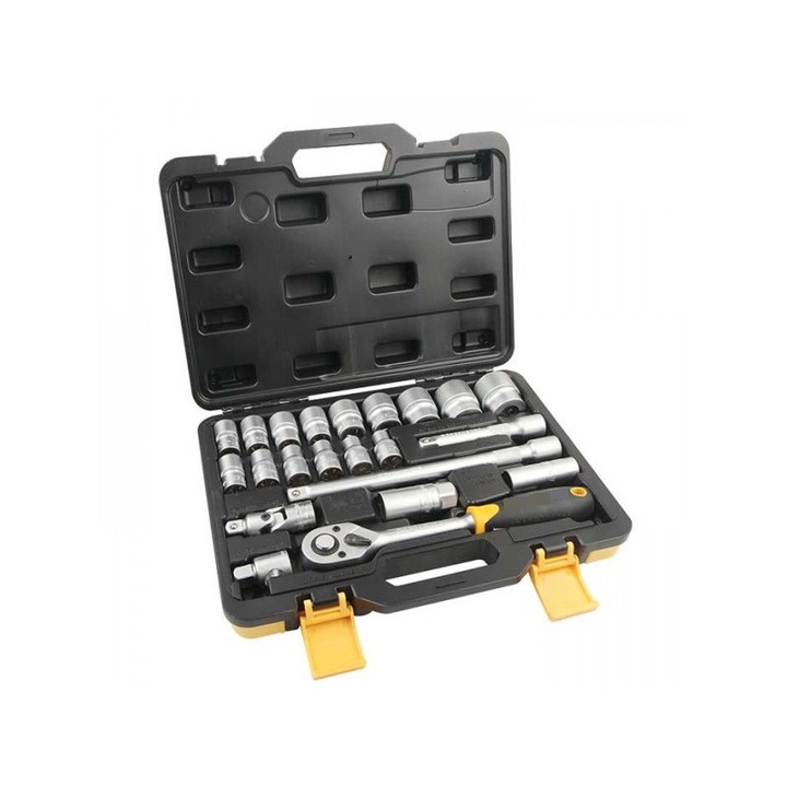 Trusa chei tubulare 1/2", 22 de piese, in cutie de plastic