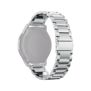 Curea metalica argintie compatibila cu Huawei Watch W2 Sport cu prindere tip fluture+doua telescoape Quick Release incluse in pachet, prindere tip fluture,latime prindere 20mm,latime curea 20mm Curea metalica argintie compatibila cu Huawei Watch W2 Sport cu prindere tip fluture+doua telescoape Quick Release incluse in pachet, prindere tip fluture,latime prindere 20mm,latime curea 20mm