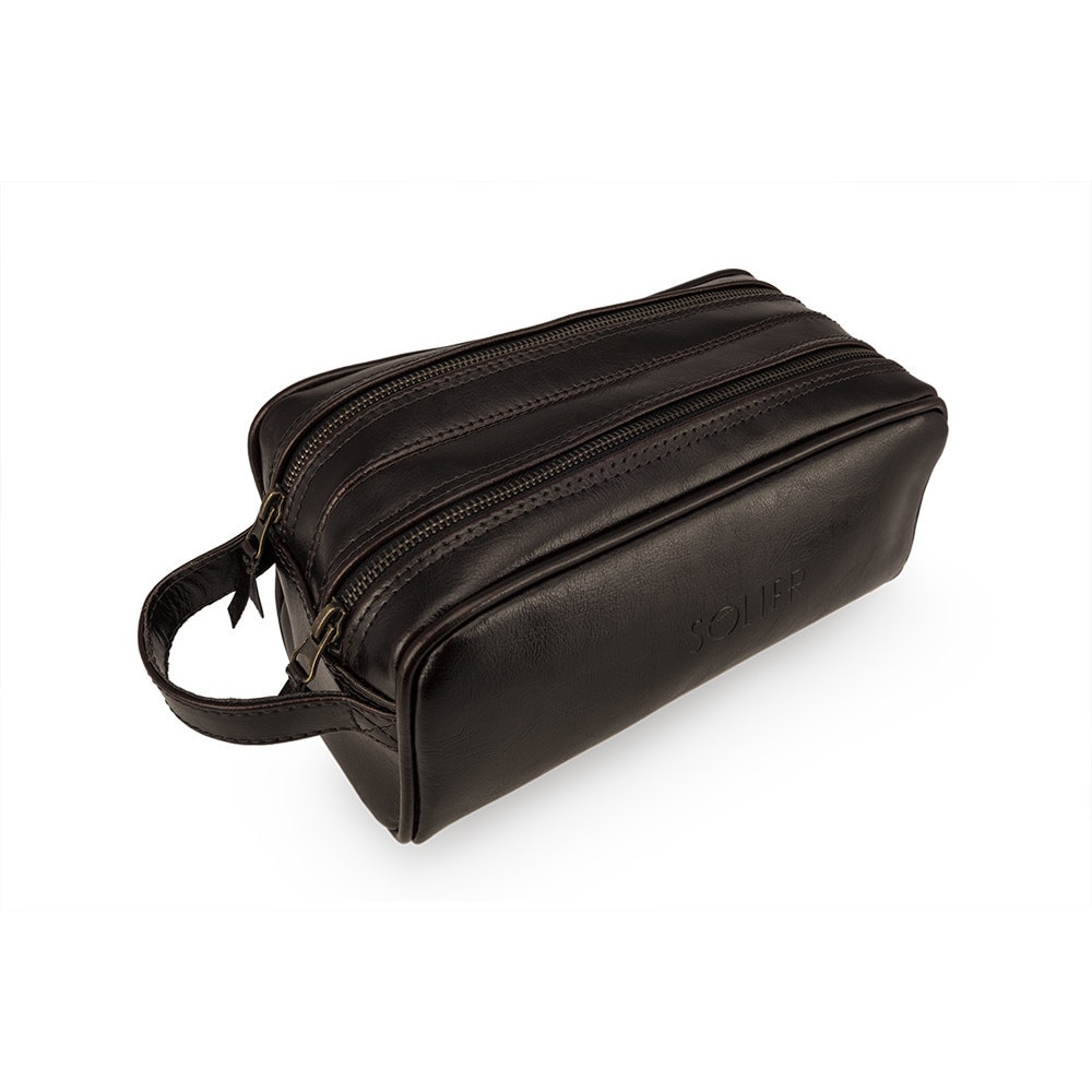 Portfard Solier SZETLAND din piele naturala, Maro