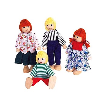 Set jucarie papusi Woodyland Familie clasica de 4 persoane 12cm Set jucarie papusi Woodyland Familie clasica de 4 persoane 12cm