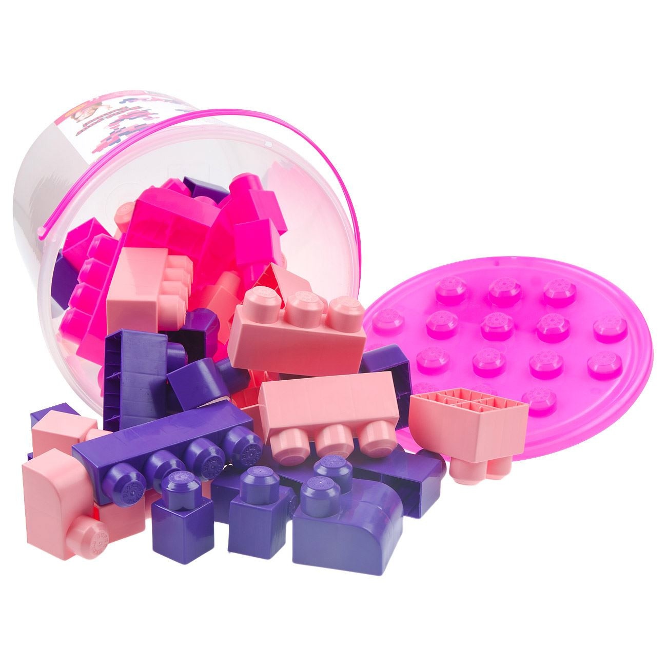 Set de joaca Soda Toys, Galetusa cu 48 de cuburi colorate pentru constructie