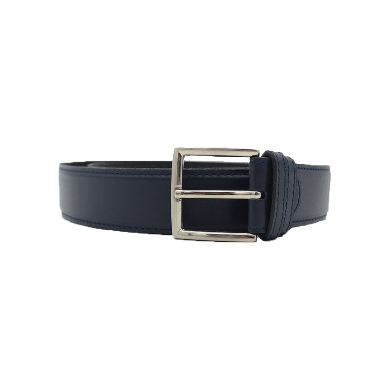 Curea barbati din piele naturala 125 cm NN 001, Bleumarin