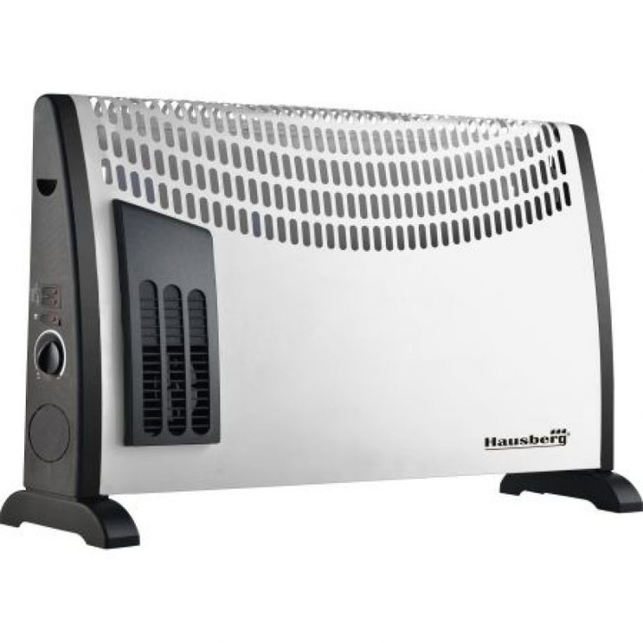Convector electric podea/perete Hausberg HB 8191, 2000 W, 3 nivele de putere, termostat reglabil
