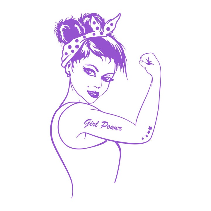 Sticker Decorativ - SMAER - Rosie - Girl Power - 60cm x 36cm - Violet